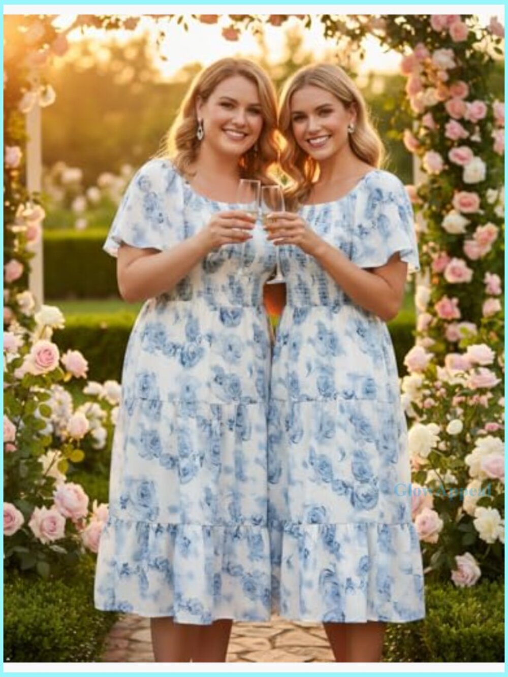 Floral Smocked Midi Dress Square Neck Off-Shoulder Summer Casual - Picture 4 of 7